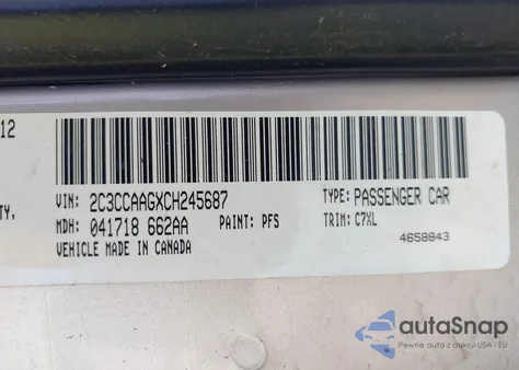 2012 Chrysler 300 from USA, damaged, VIN 2C3CCAAGXCH245687
